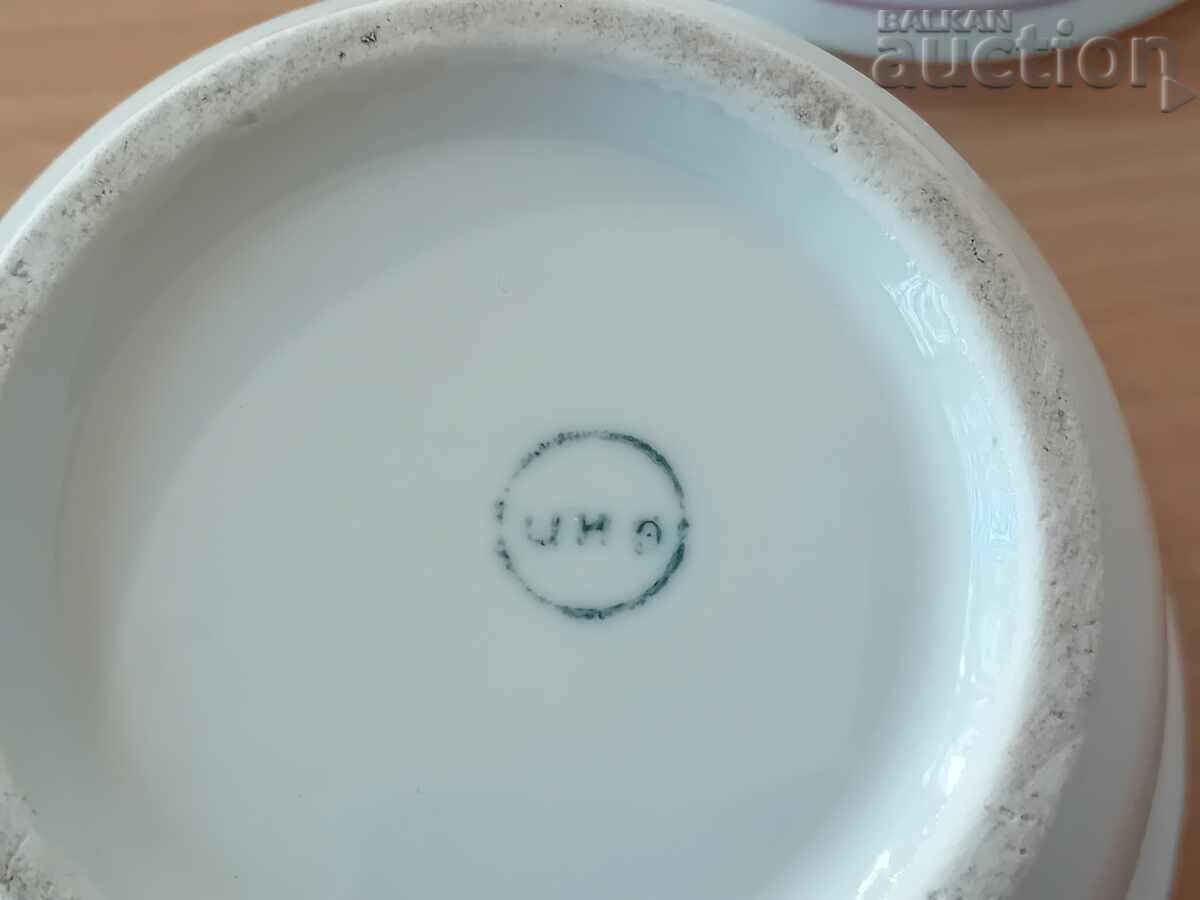 1960s porcelain hand painted sugar bowl - 5