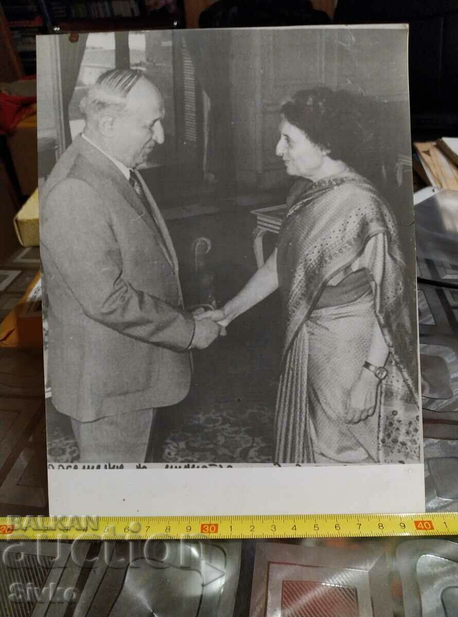 Photo BTA Todor Zhivkov and Indira Gandhi