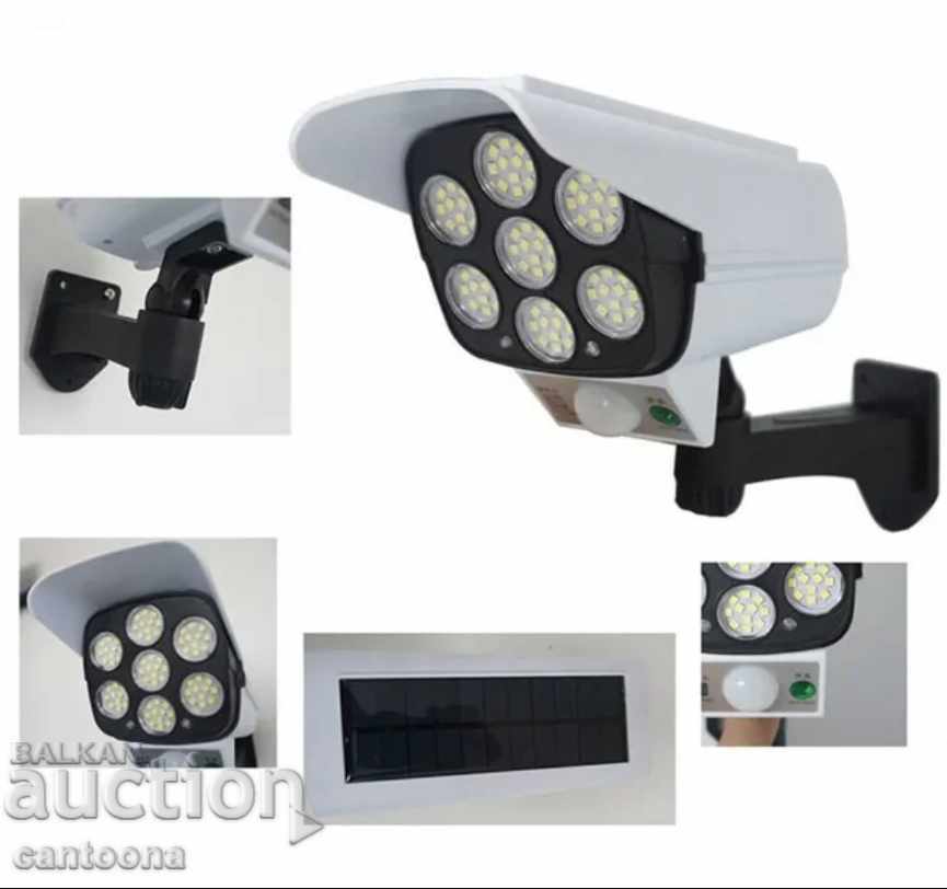 Solar lamp, imitation camera - 77 LED, Sensor, remote control with price 18.99 BGN | € 9.71 Solar lamp, imitation camera - 77 LED, Sensor, remote control with price 18.99 BGN | € 9.71