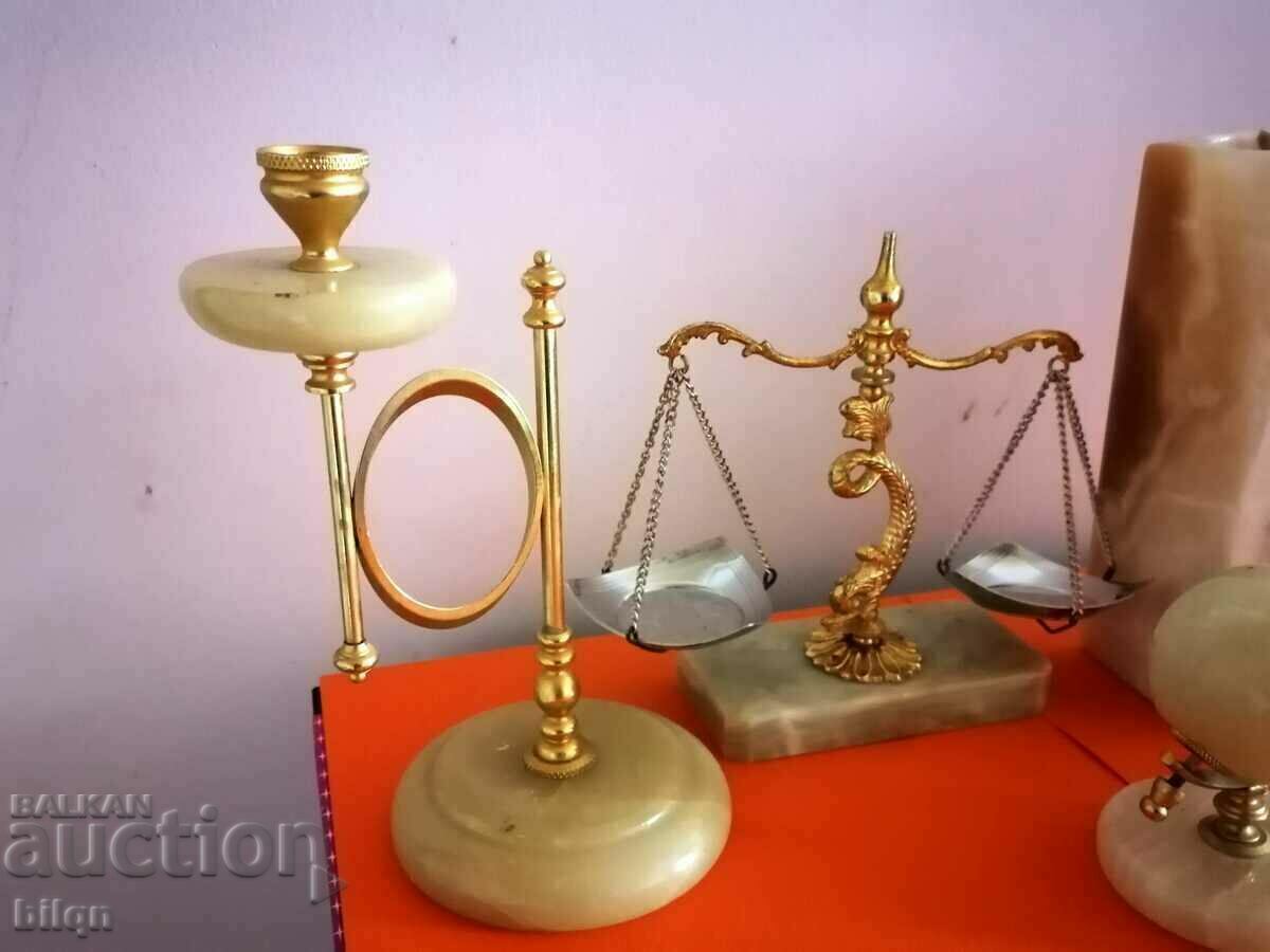 Auction  Uniquely Beautiful Onyx And Gilt Collector's Set