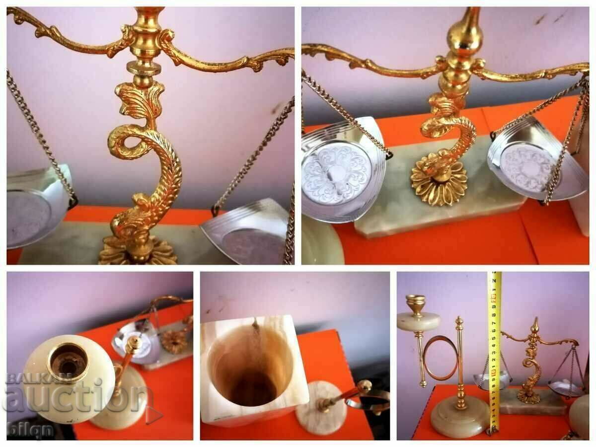 Uniquely Beautiful Onyx And Gilt Collector's Set - 6