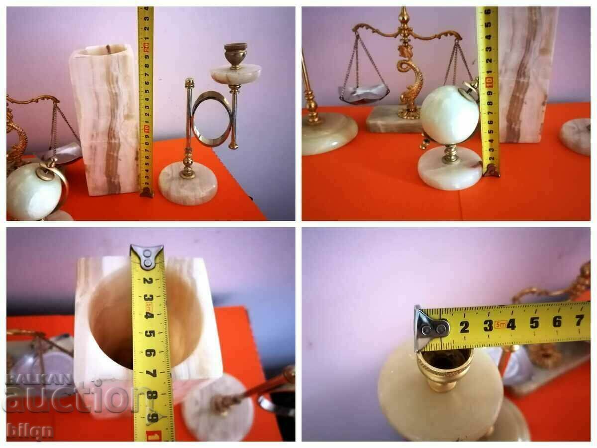 Uniquely Beautiful Onyx And Gilt Collector's Set - 7