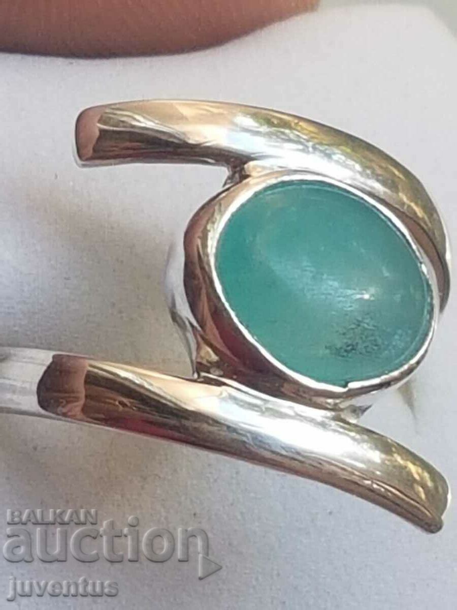 SILVER RING WITH SEMI-TRANSLUCENT AMAZONITE (MOZAMBIQUE) with price 179.00 BGN | € 91.52 SILVER RING WITH SEMI-TRANSLUCENT AMAZONITE (MOZAMBIQUE) with price 179.00 BGN | € 91.52