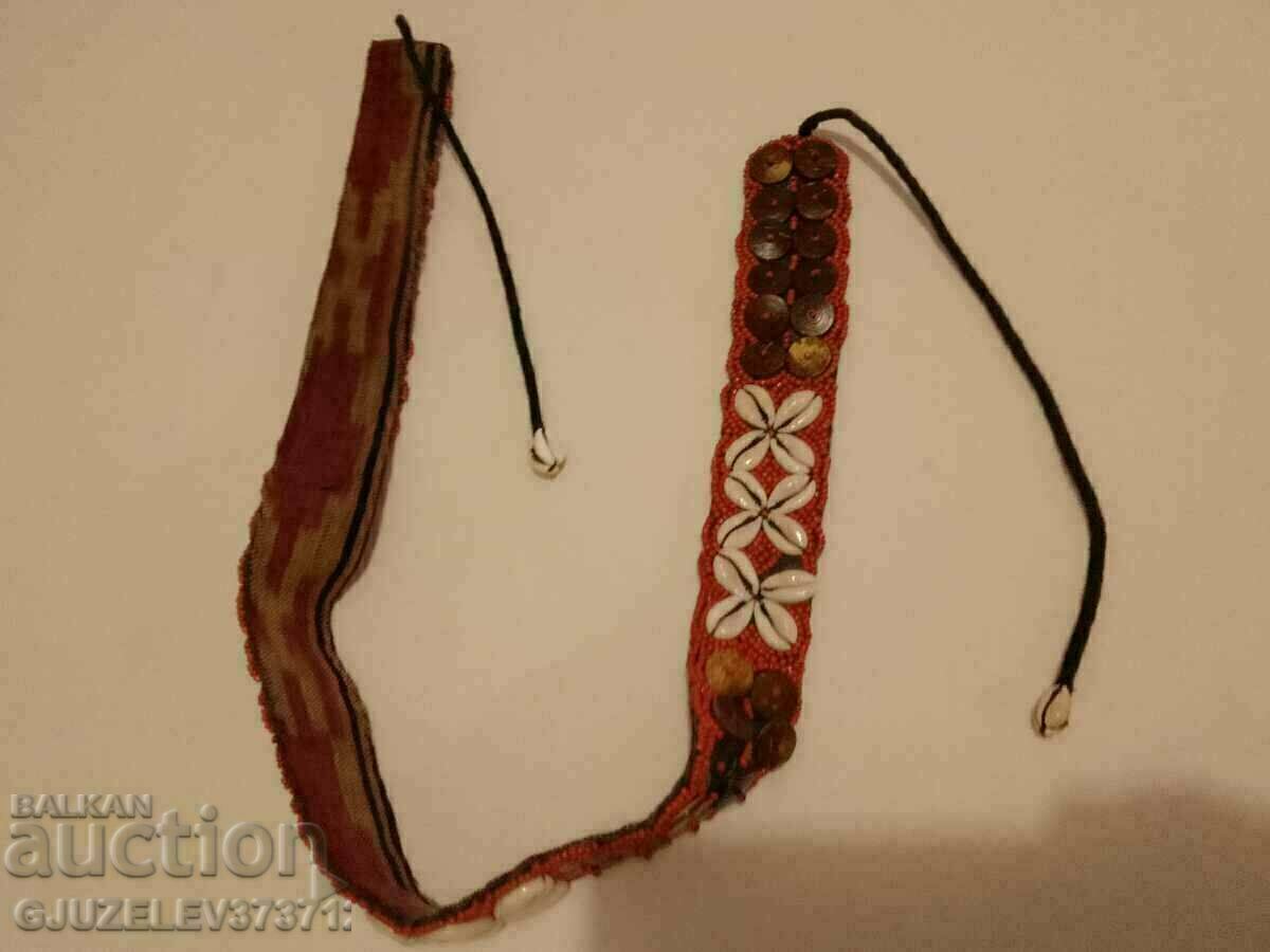 Old belt with beads, shells, fashion accessory from Tibet - 5 Old belt with beads, shells, fashion accessory from Tibet - 5