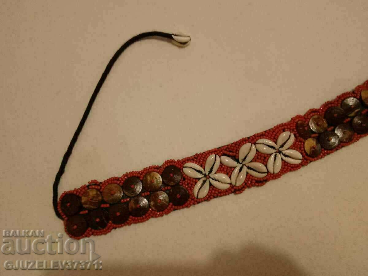 Old belt with beads, shells, fashion accessory from Tibet - 6 Old belt with beads, shells, fashion accessory from Tibet - 6