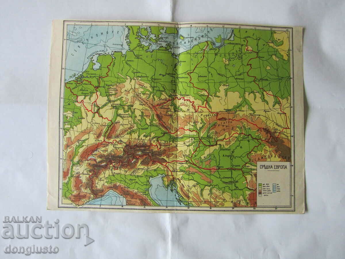 Old map of Central Europe from before WWII Old map of Central Europe from before WWII