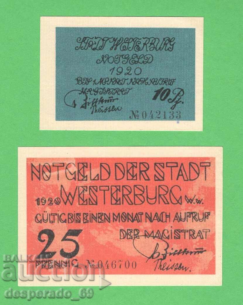 (¯`'•.¸NOTGELD (city Westerburg) 1920 UNC -2 pcs. banknotes '´¯) with price 4.60 BGN | € 2.35