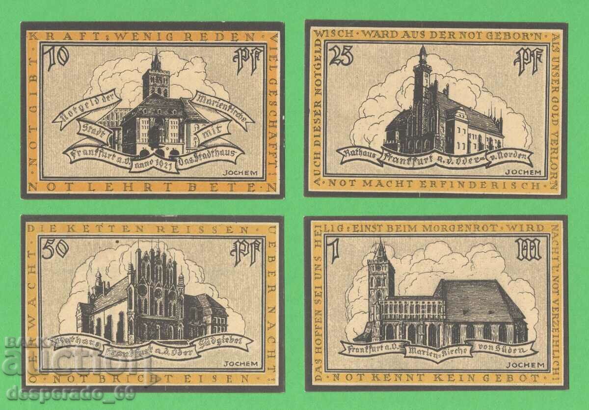 (¯`'•.¸NOTGELD (гр. Frankfurt) 1921 UNC -4 бр.банкноти.•'´¯)