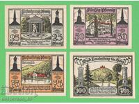 (¯`'•.¸NOTGELD (orașul Bad Lauterberg) 1921 UNC -4 buc. bancnote