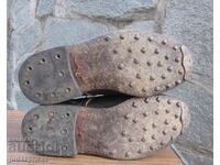 стари Български военни кожени ботуши обувки с цинтове
