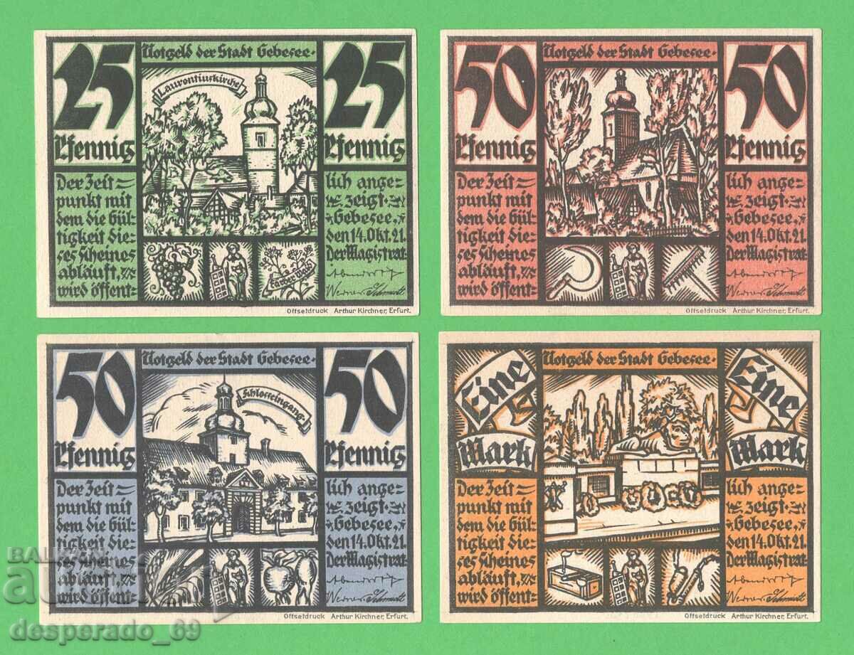 (¯`'•.¸NOTGELD (city Gebesee) 1921 UNC -4 pcs. banknotes '´¯) with price 12.00 BGN | € 6.14 (¯`'•.¸NOTGELD (city Gebesee) 1921 UNC -4 pcs. banknotes '´¯) with price 12.00 BGN | € 6.14