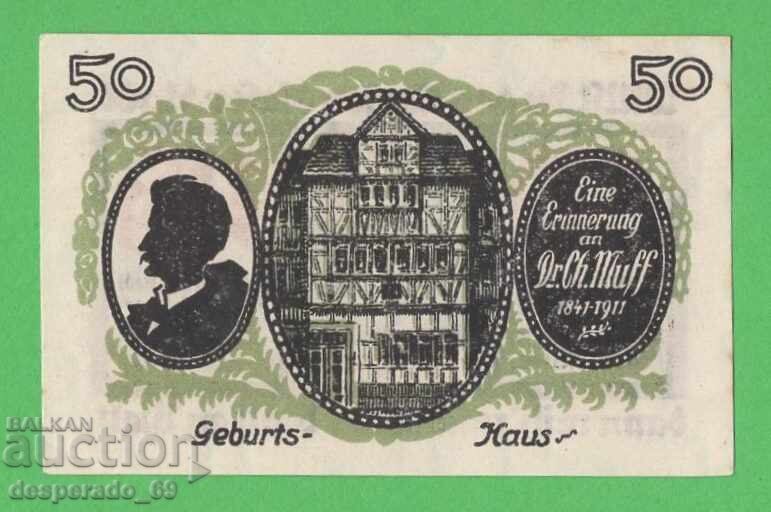 (¯`'•.¸NOTGELD (orașul Treffurt) 1921 UNC -50 pfennig¸.•'´¯) (¯`'•.¸NOTGELD (orașul Treffurt) 1921 UNC -50 pfennig¸.•'´¯)