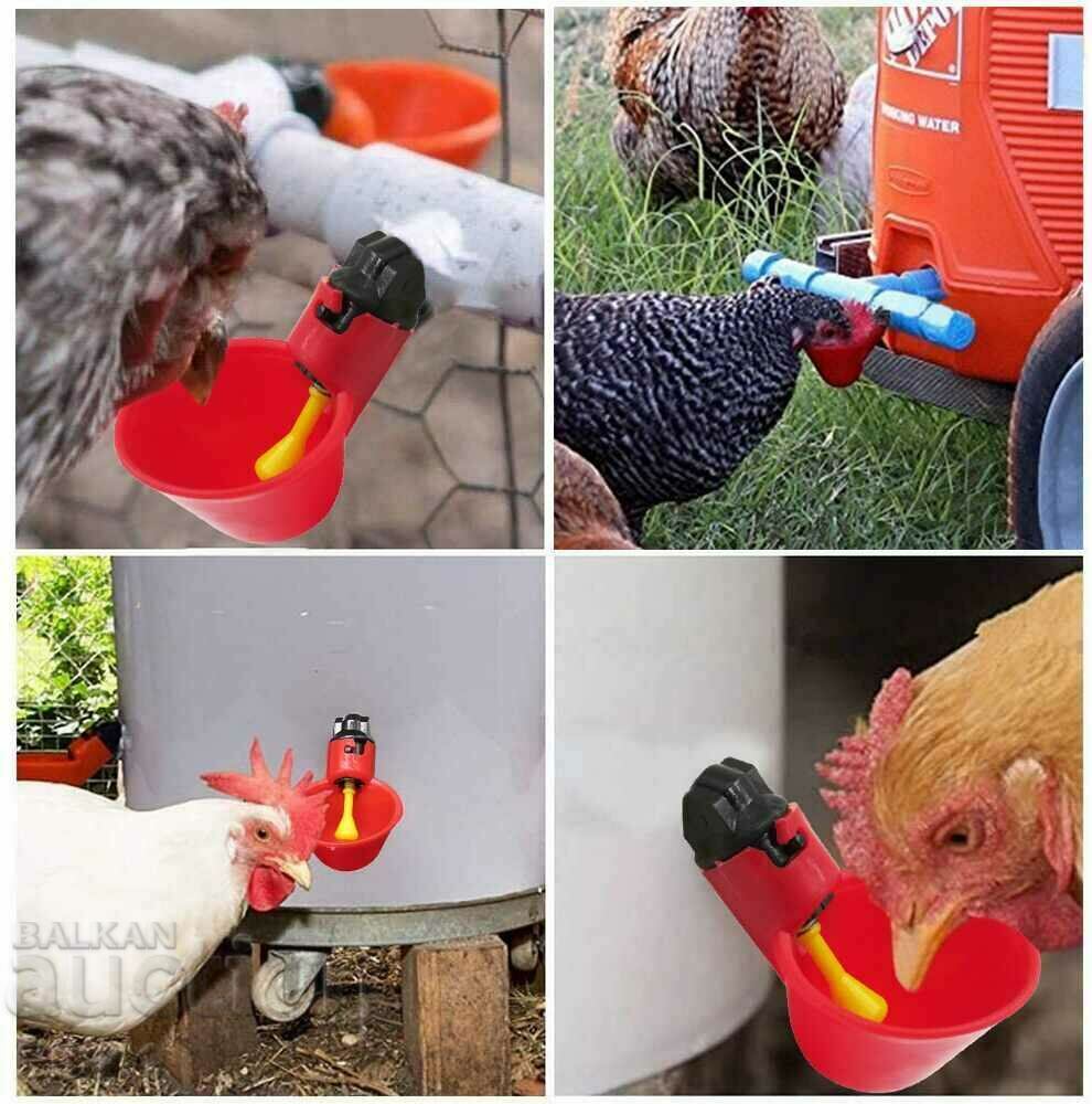Delivery of 5 pcs. Automatic drinkers with cups for chickens, birds Delivery of 5 pcs. Automatic drinkers with cups for chickens, birds