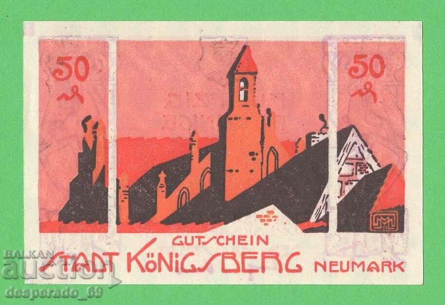 (¯`'•.¸NOTGELD (city of Königsberg) UNC- -50 pfennig¸.•'´¯)