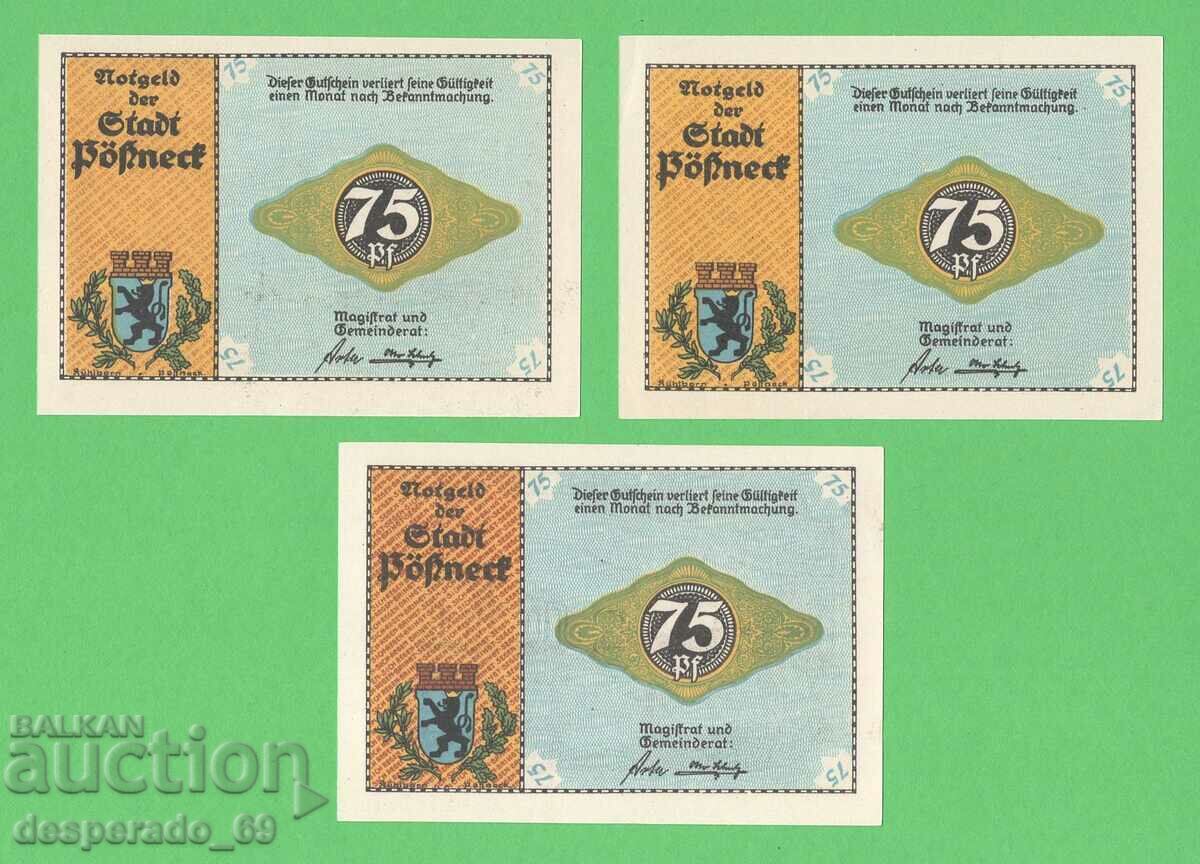 Παράδοση (¯`'•.¸NOTGELD (πόλη Pösneck) UNC -7 τεμ. τραπεζογραμμάτια¸.•'´¯)