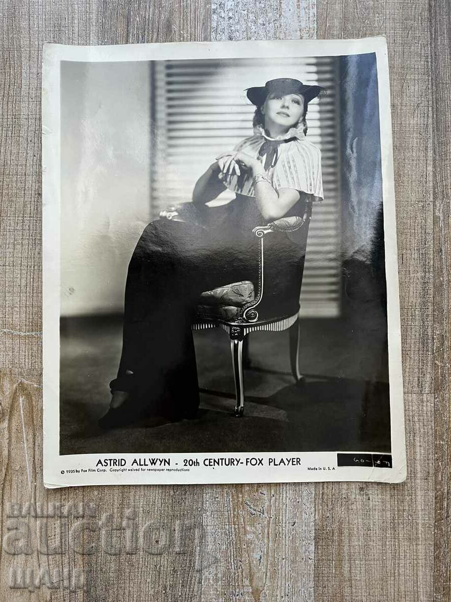 Old Large Photo Actress 20th Century Fox Astrid Allwyn