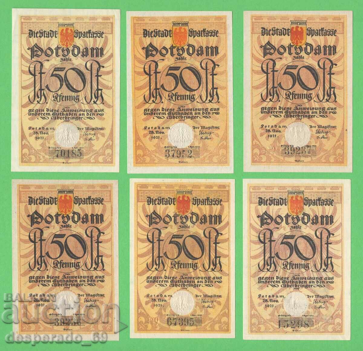 (¯`'•.¸NOTGELD (city Potsdam) 1921 UNC -6 pcs. banknotes¸.•'´¯) with price 18.00 BGN | € 9.20 (¯`'•.¸NOTGELD (city Potsdam) 1921 UNC -6 pcs. banknotes¸.•'´¯) with price 18.00 BGN | € 9.20