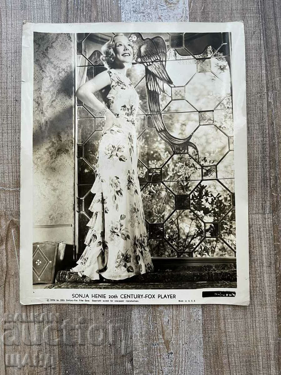 Old Large Photo Actress 20th Century Fox SONJA HENIE