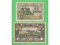 (¯`'•.¸NOTGELD (city of Ranis) 1921 UNC -2 pcs. banknotes¸.•'´¯)