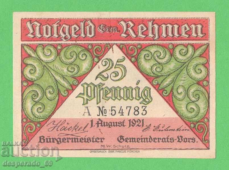 (¯`'•.¸NOTGELD (city. Rehmen) 1921 UNC -25 pfennig¸.•'´¯) with price 3.00 BGN | € 1.53 (¯`'•.¸NOTGELD (city. Rehmen) 1921 UNC -25 pfennig¸.•'´¯) with price 3.00 BGN | € 1.53