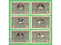 (¯`'•.¸NOTGELD (city of Rothenburg) 1921 UNC -6 pcs. banknotes ´¯)