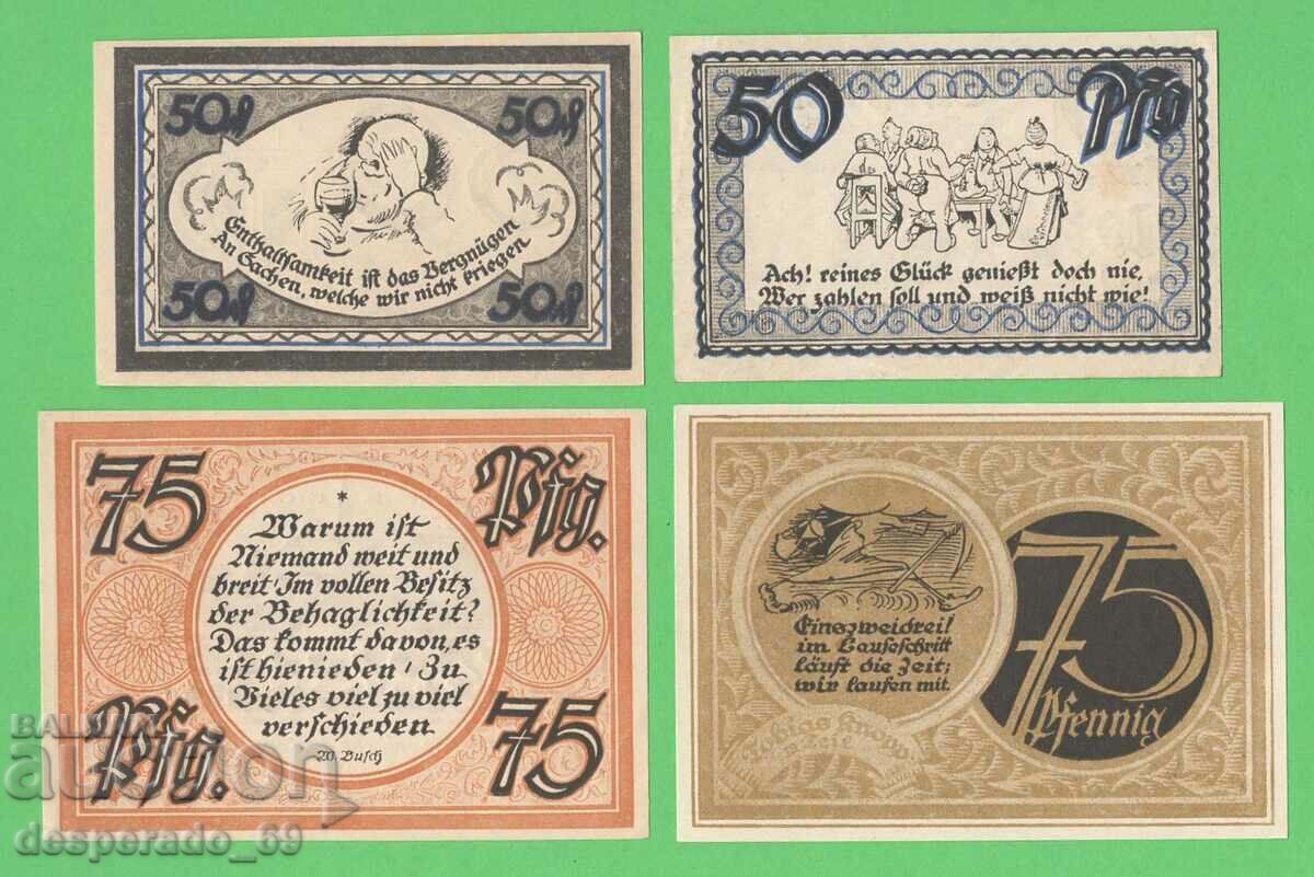 (¯`'•.¸NOTGELD (city Stolzenau) 1921 UNC -4 pcs. banknotes '´¯) with price 10.60 BGN | € 5.42 (¯`'•.¸NOTGELD (city Stolzenau) 1921 UNC -4 pcs. banknotes '´¯) with price 10.60 BGN | € 5.42