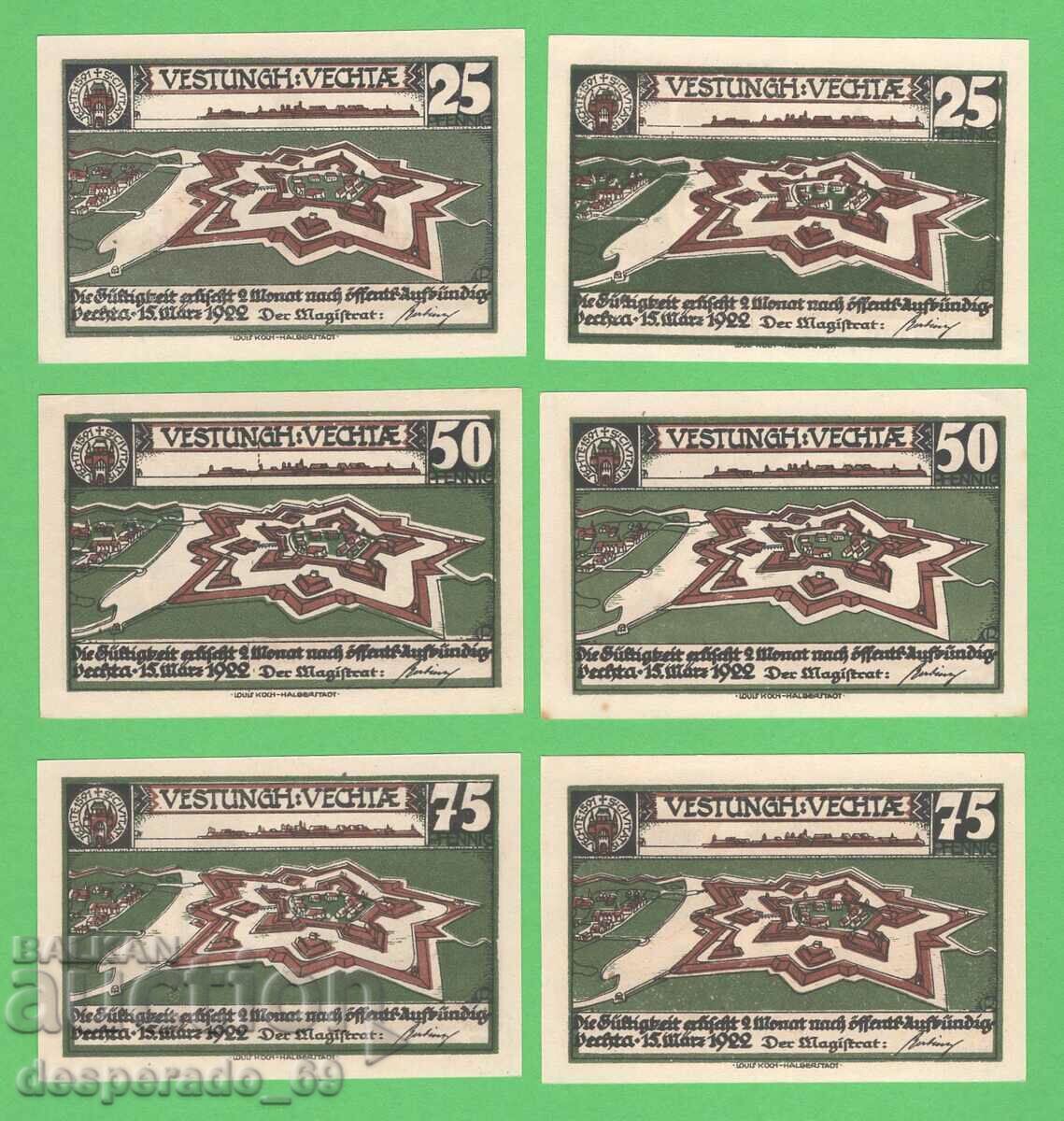 (¯`'•.¸NOTGELD (city of Vechta) 1922 UNC -6 pcs. banknotes¸.•'´¯) with price 15.60 BGN | € 7.98 (¯`'•.¸NOTGELD (city of Vechta) 1922 UNC -6 pcs. banknotes¸.•'´¯) with price 15.60 BGN | € 7.98