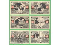 (¯`'•.¸NOTGELD (orașul Weissenfels) 1921 UNC -6 buc. bancnote ´¯)