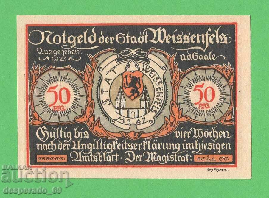 (¯`'•.¸NOTGELD (city Weissenfels) 1921 UNC -50 pfennig¸.•'´¯) with price 2.80 BGN | € 1.43 (¯`'•.¸NOTGELD (city Weissenfels) 1921 UNC -50 pfennig¸.•'´¯) with price 2.80 BGN | € 1.43
