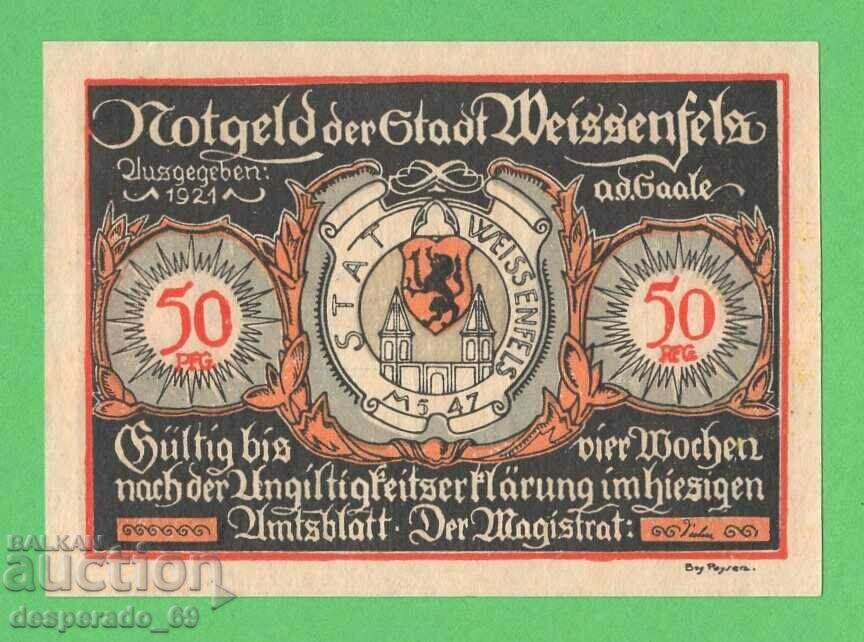 (¯`'•.¸NOTGELD (city Weissenfels) 1921 UNC -50 pfennig¸.•'´¯) with price 2.80 BGN | € 1.43 (¯`'•.¸NOTGELD (city Weissenfels) 1921 UNC -50 pfennig¸.•'´¯) with price 2.80 BGN | € 1.43