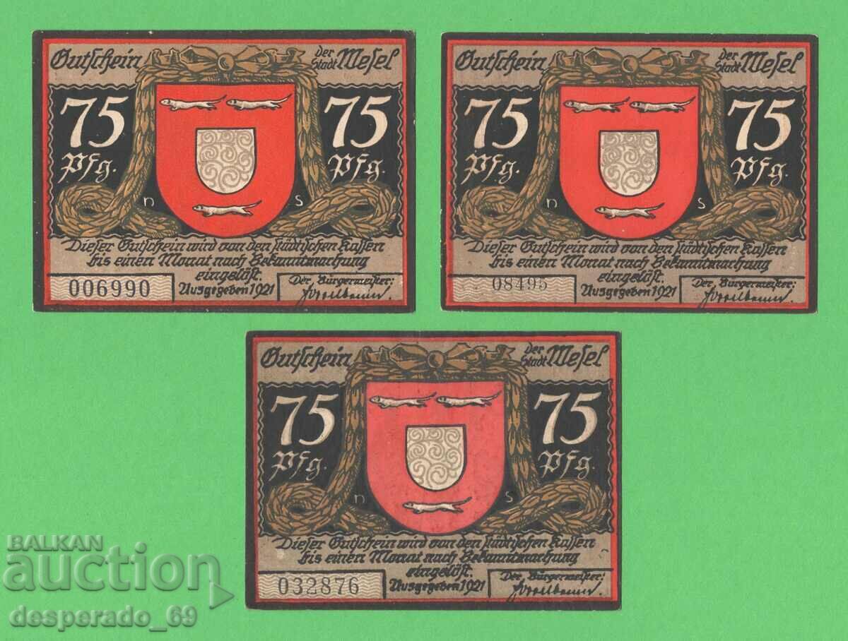 (¯`'•.¸NOTGELD (city of Wesel) 1921 UNC- -3 pcs. banknotes¸.•'´¯) with price 7.50 BGN | € 3.83 (¯`'•.¸NOTGELD (city of Wesel) 1921 UNC- -3 pcs. banknotes¸.•'´¯) with price 7.50 BGN | € 3.83