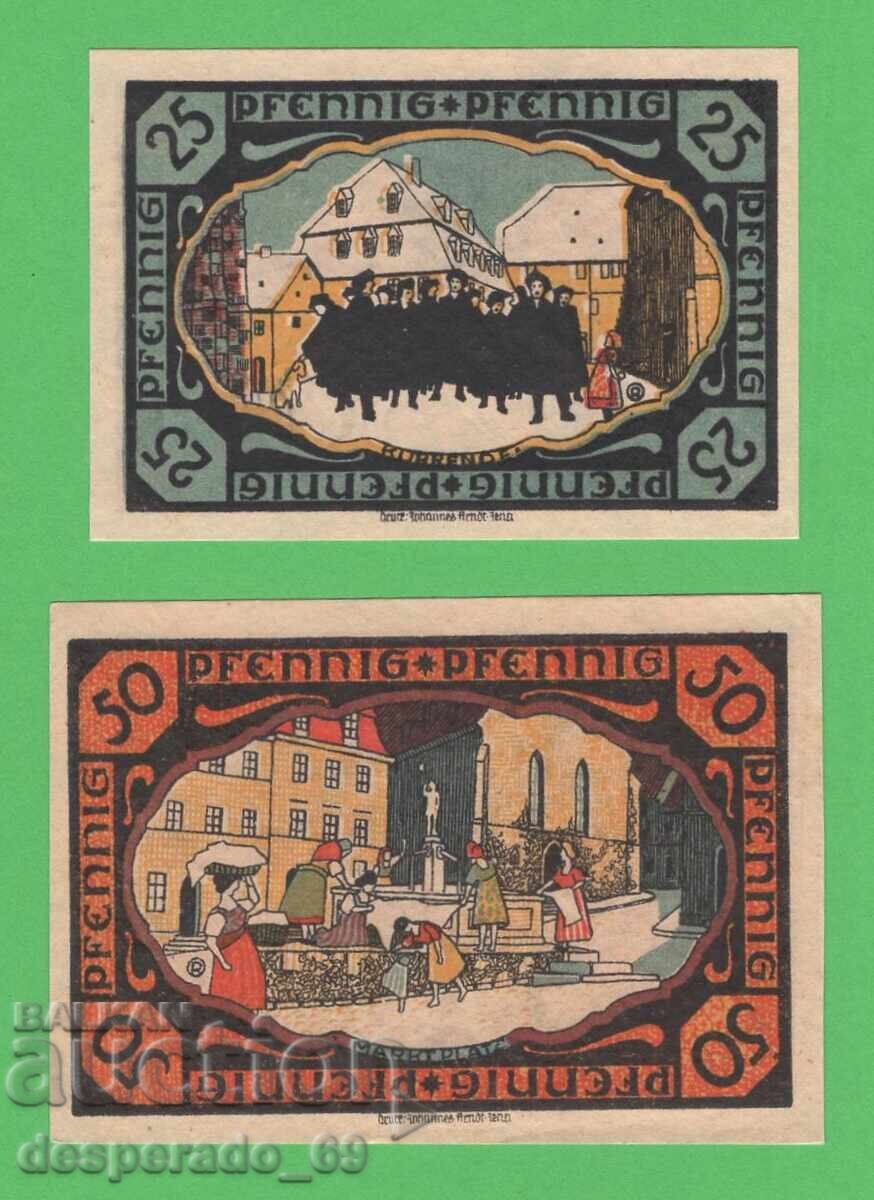 (¯`'•.¸NOTGELD (гр. Pösneck)  UNC -2 бр.банкноти¸.•'´¯)