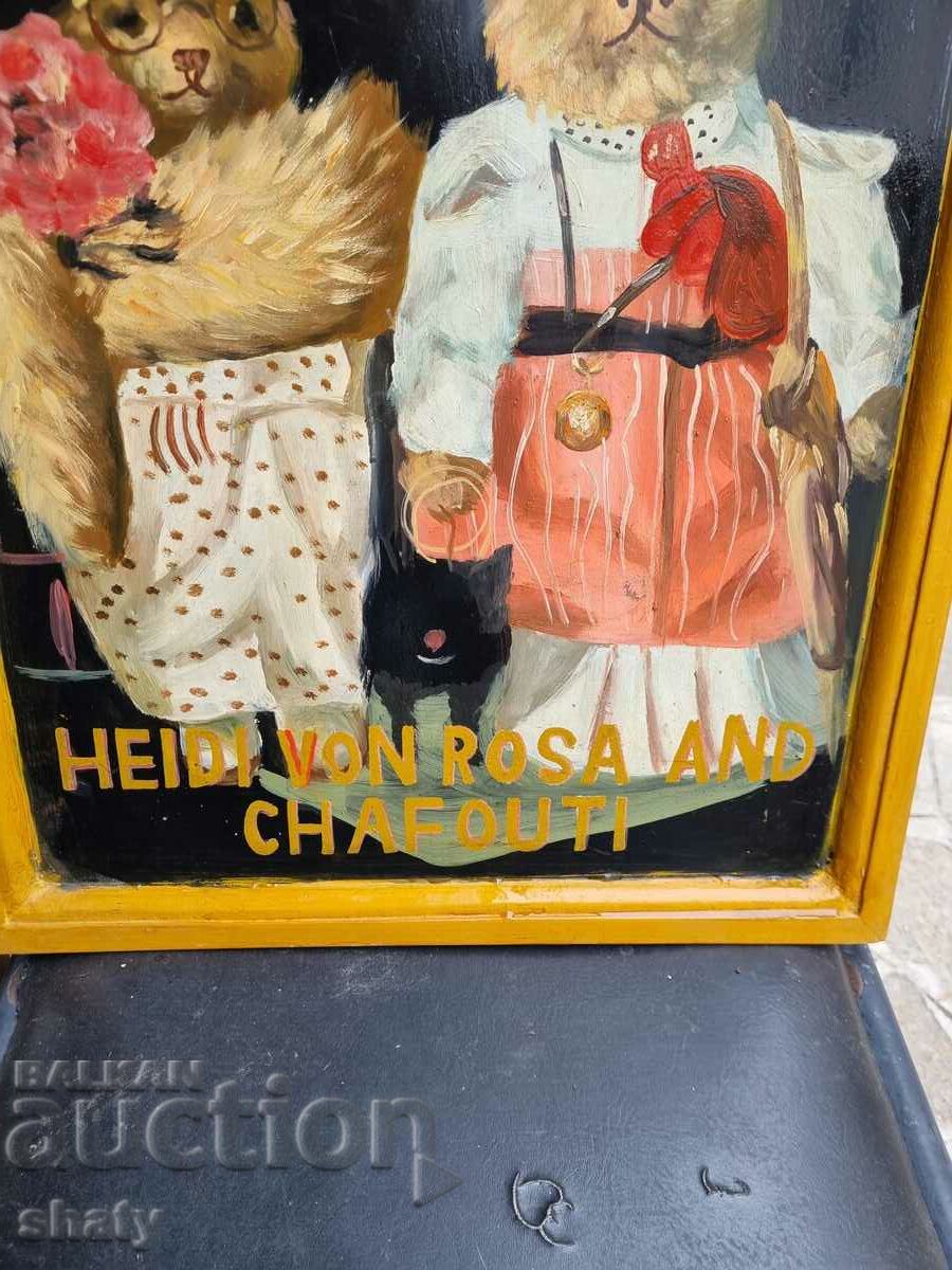 Παράδοση Παλιά ζωγραφισμένη στο χέρι ξύλινη πινακίδα Παράδοση Παλιά ζωγραφισμένη στο χέρι ξύλινη πινακίδα