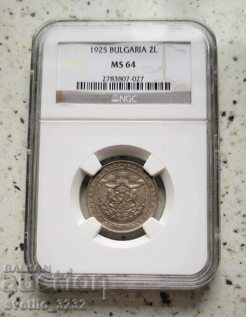 2 BGN 1925 MS 64 NGC