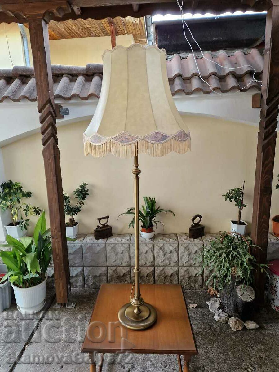Уникална антикварна белгийска салонна лампа месинг