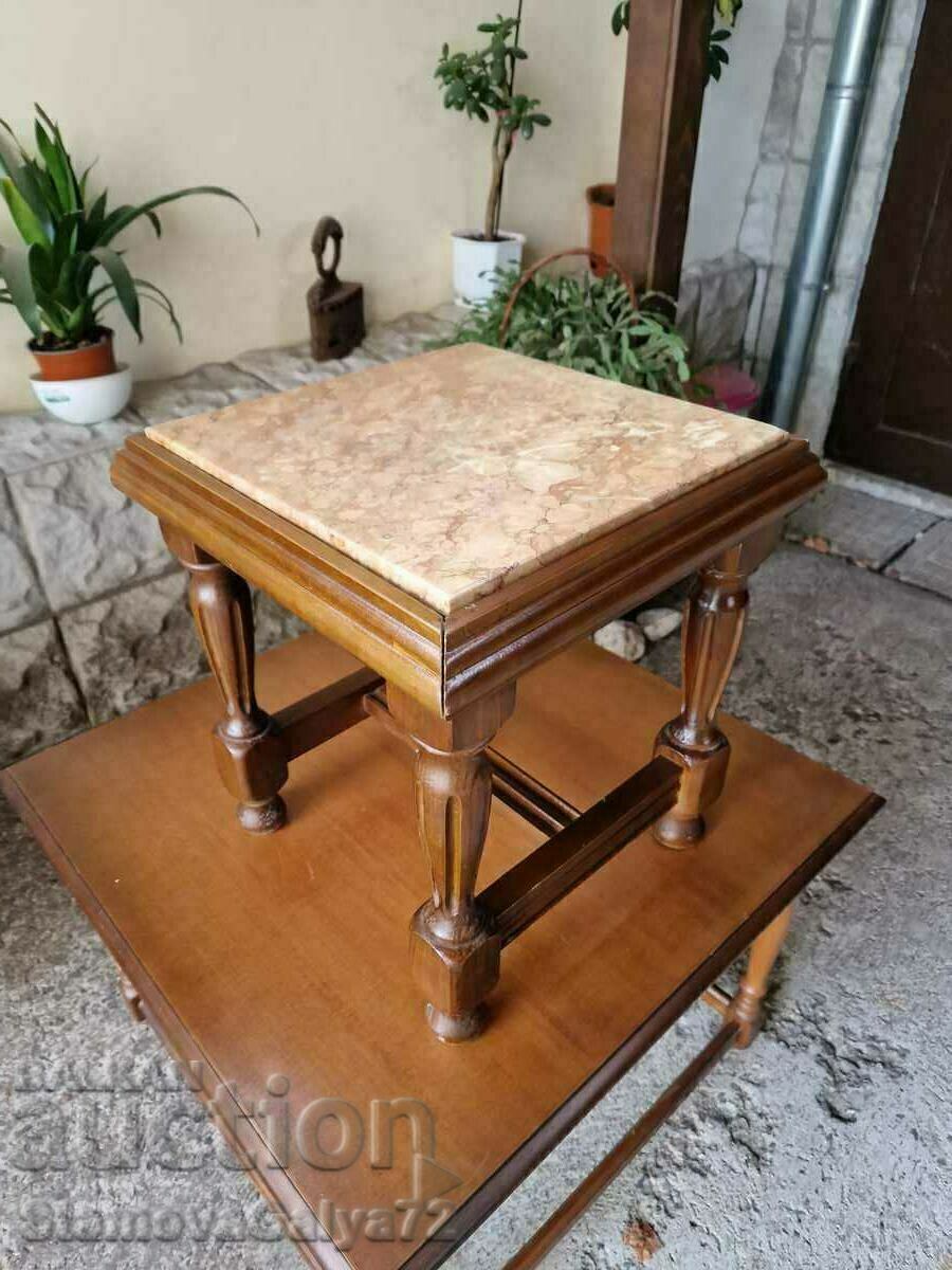 Delivery of A lovely antique solid wood coffee table with a marble top Delivery of A lovely antique solid wood coffee table with a marble top