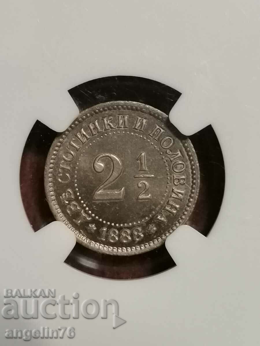 Delivery of 2 1/2 Cents 1888 MS65 NGC