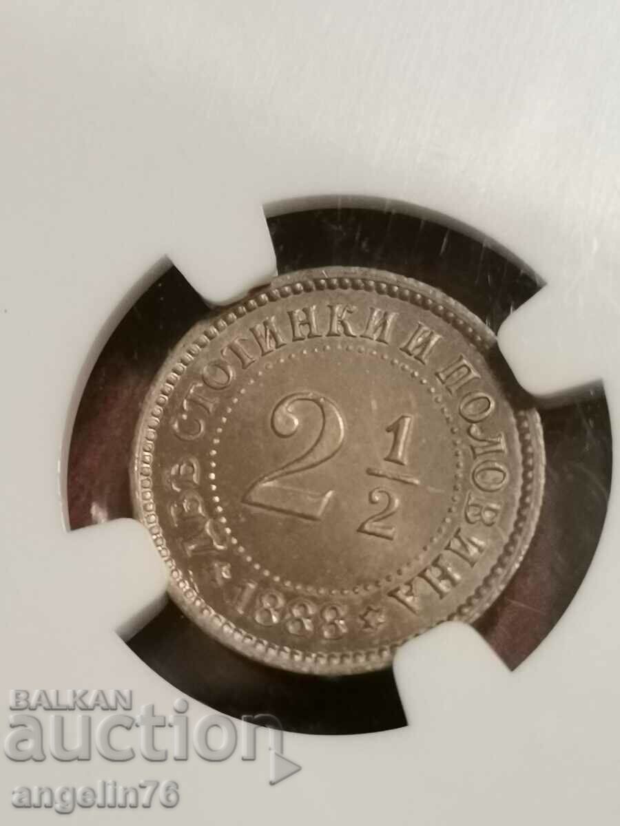 2 1/2 Cents 1888 MS65 NGC - 5