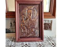Copper icon of the Mother of God, Jesus Christ