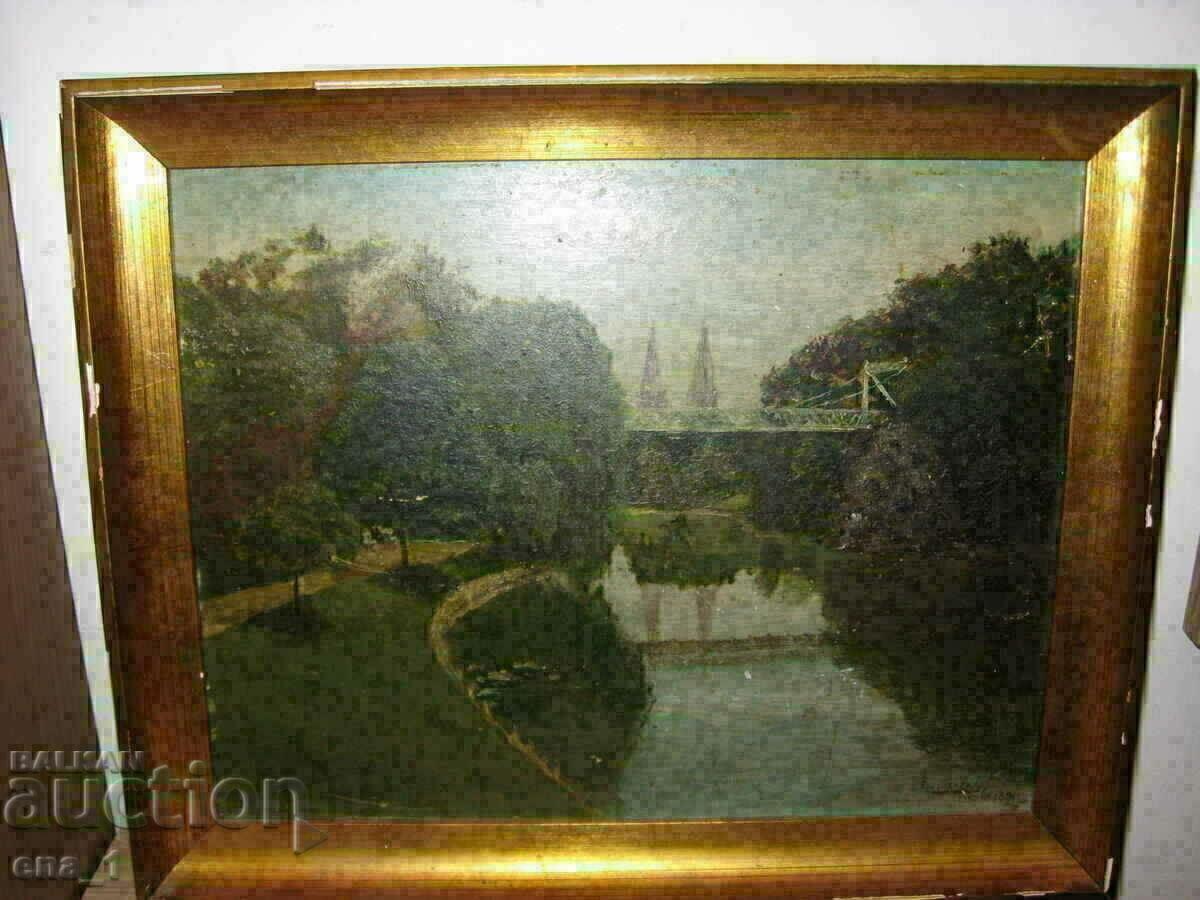 1891 Oil Landscape by Pierre Jacques Dierckx (1855-1947) - 5 1891 Oil Landscape by Pierre Jacques Dierckx (1855-1947) - 5