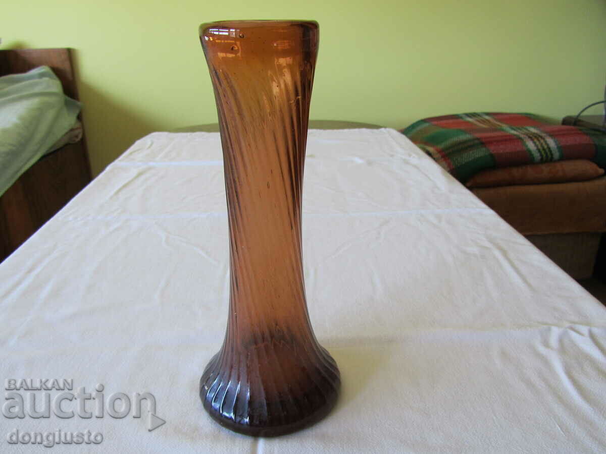 Glass vase brown glass Glass vase brown glass