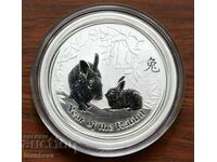 1/2 oz -2011 СРЕБРО АВСТРАЛИЯ  Година на Заека  II СЕРИЯ