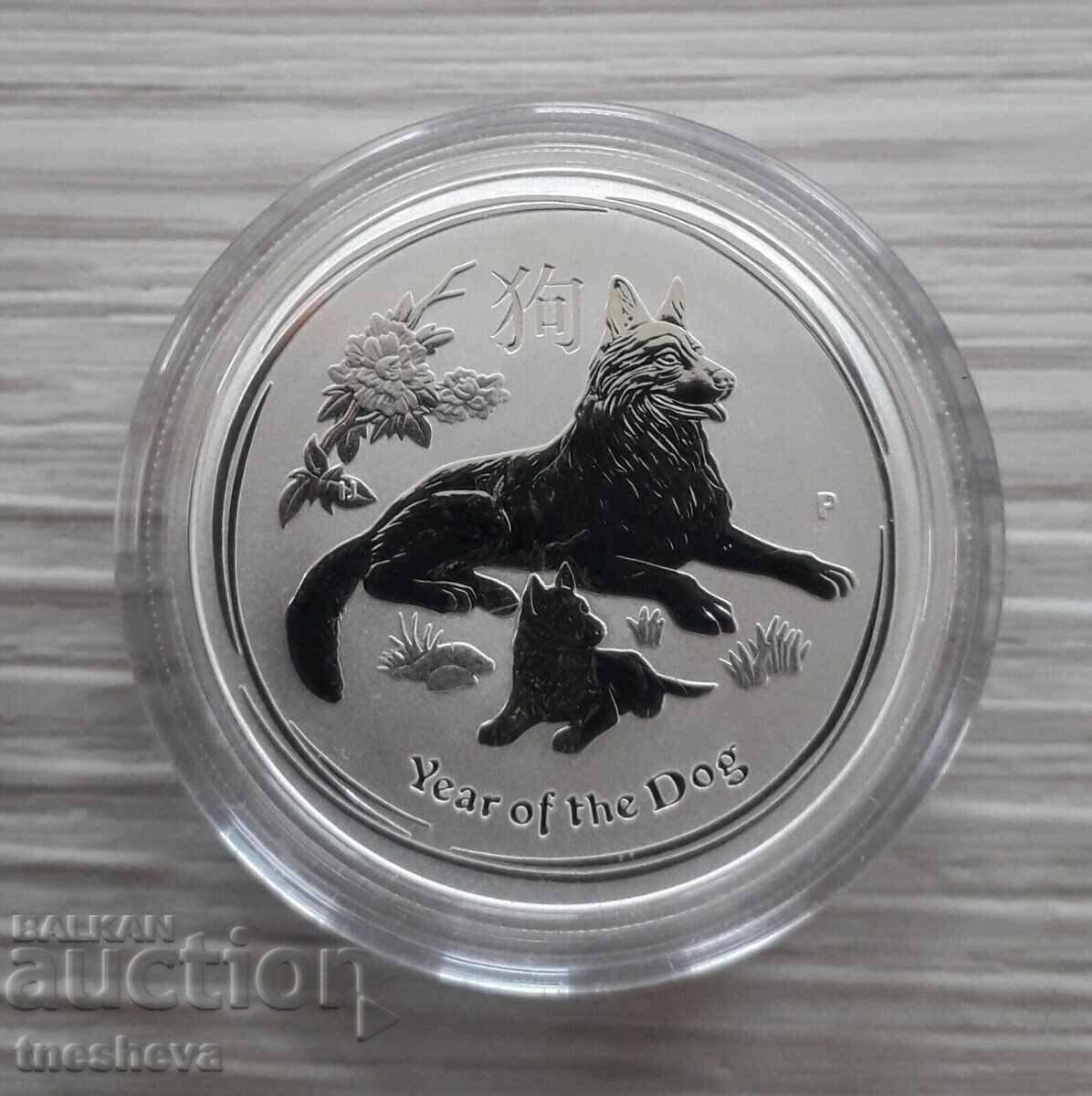 1/2 oz -2018 SILVER AUSTRALIA Anul Câinelui SERIA II