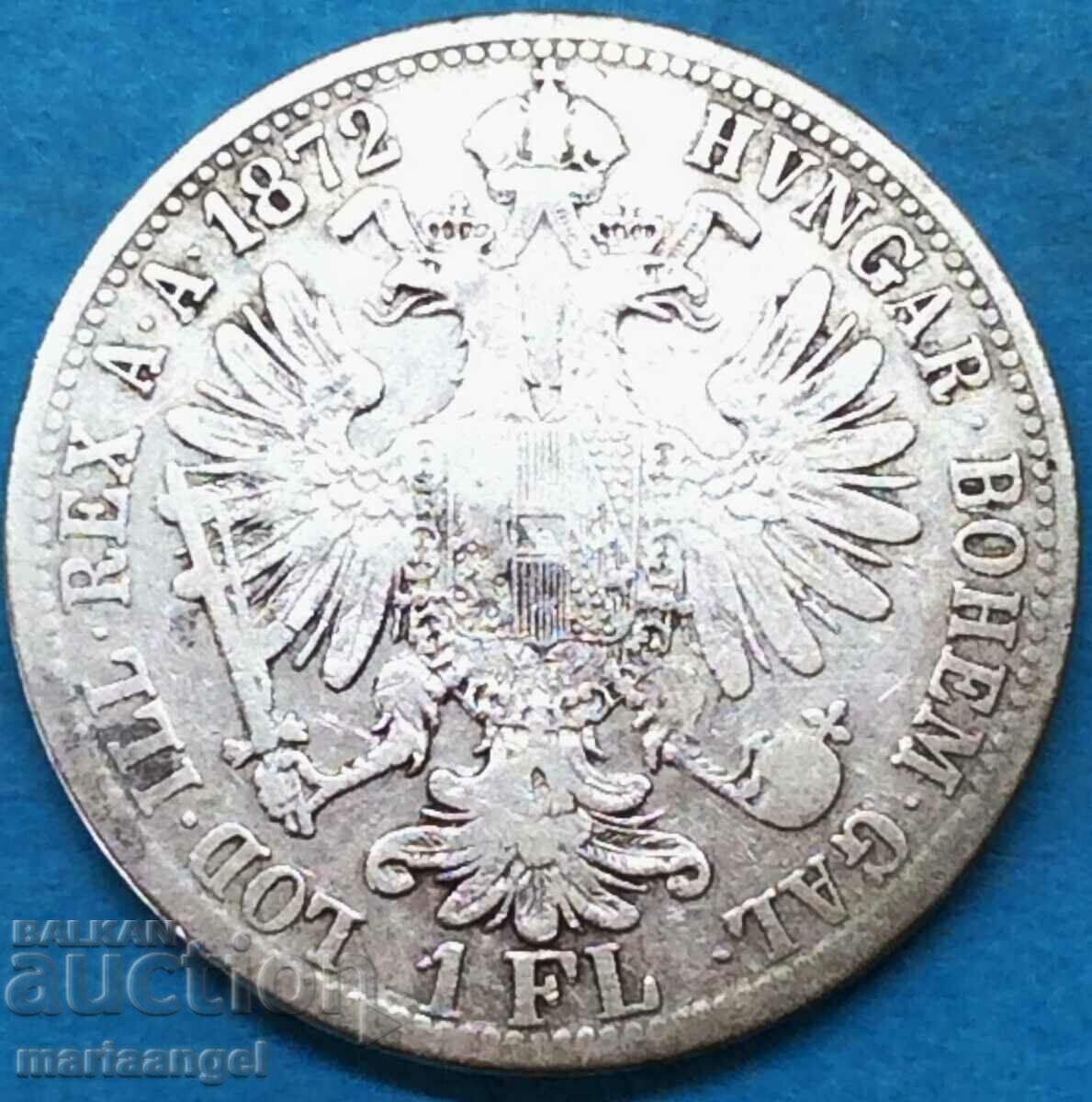 Австрия 1 флорин 1872 Франц Йосиф сребро - рядка