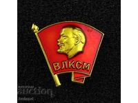 Vechea insignă socială sovietică VLKSM Vladimir Ilici Lenin URSS