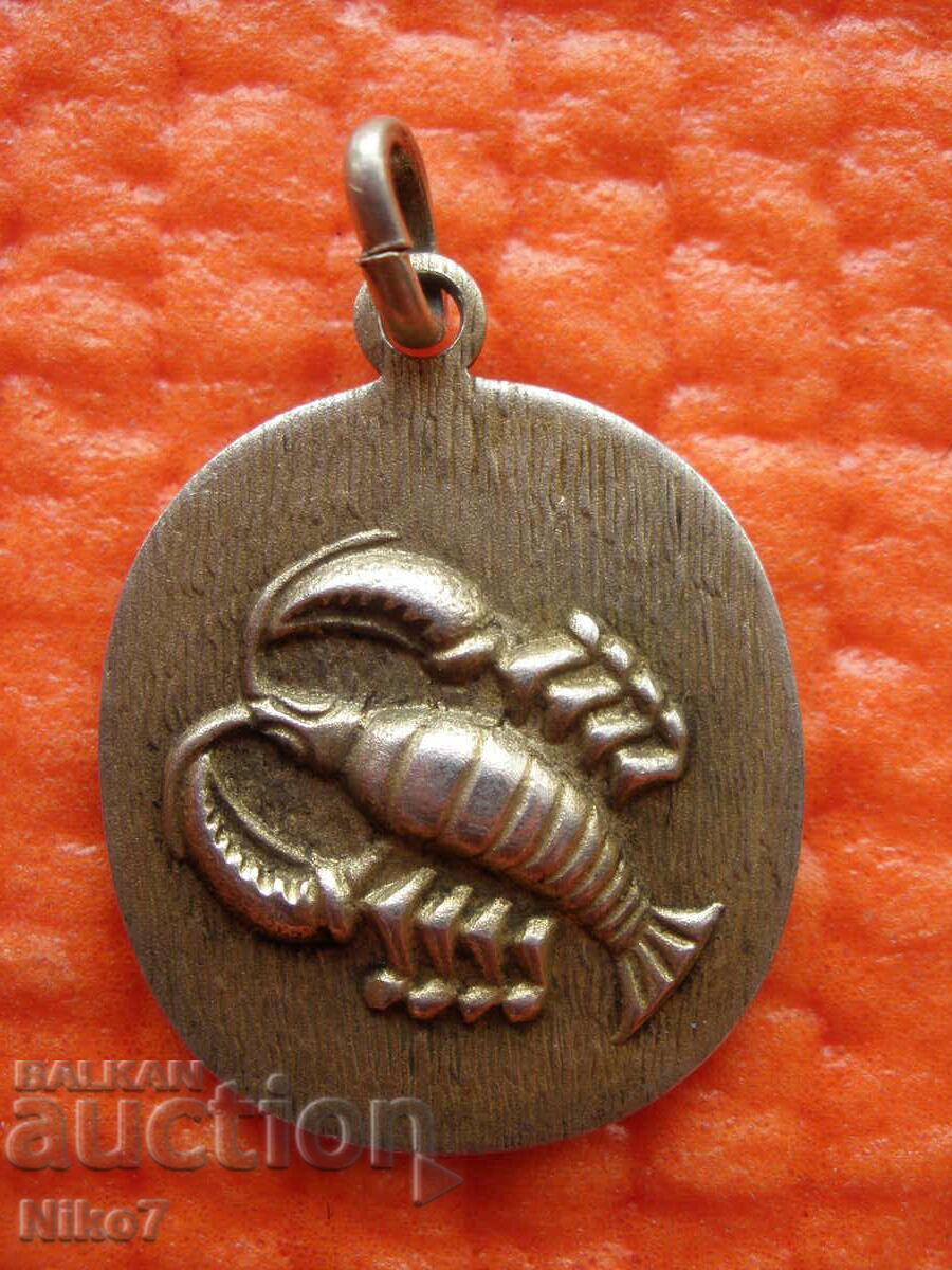 Medaliu zodiacal de argint de epocă - „Rac”