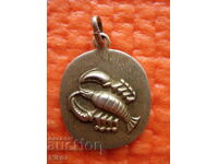 Vintage Silver Zodiac Locket - "Cancer"