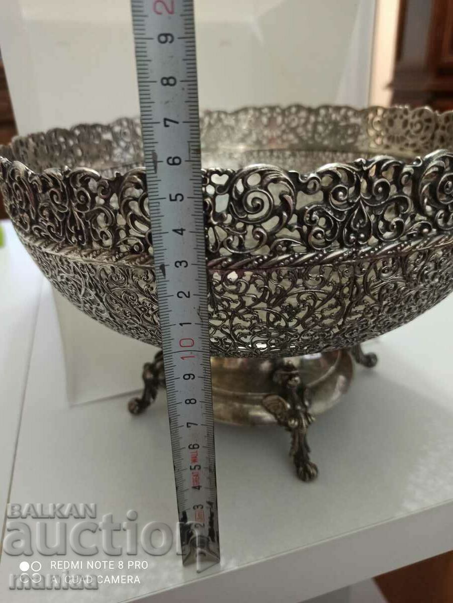 Old silver marked large fruit bowl with price 2999.00 BGN | € 1533.36 Old silver marked large fruit bowl with price 2999.00 BGN | € 1533.36