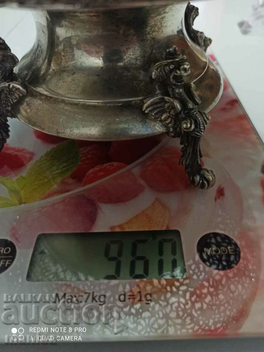 Delivery of Old silver marked large fruit bowl Delivery of Old silver marked large fruit bowl