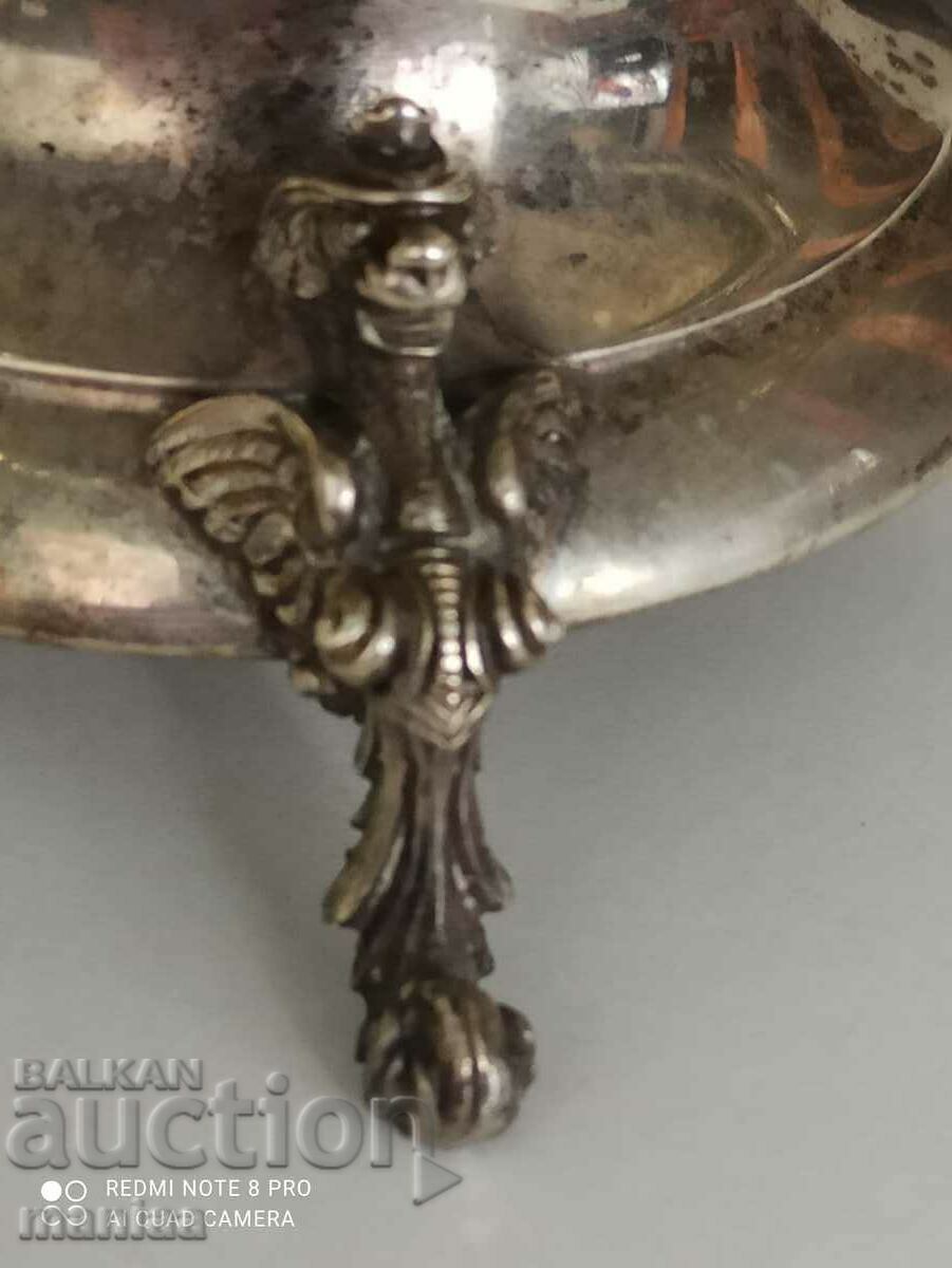 Old silver marked large fruit bowl - 6 Old silver marked large fruit bowl - 6